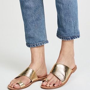 Diane Von Furstenberg Gold Brittany leather sandal UK 36 US 6